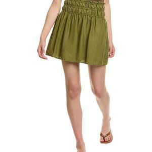 BELLA DAHL green mini skirt with shirted waist size M